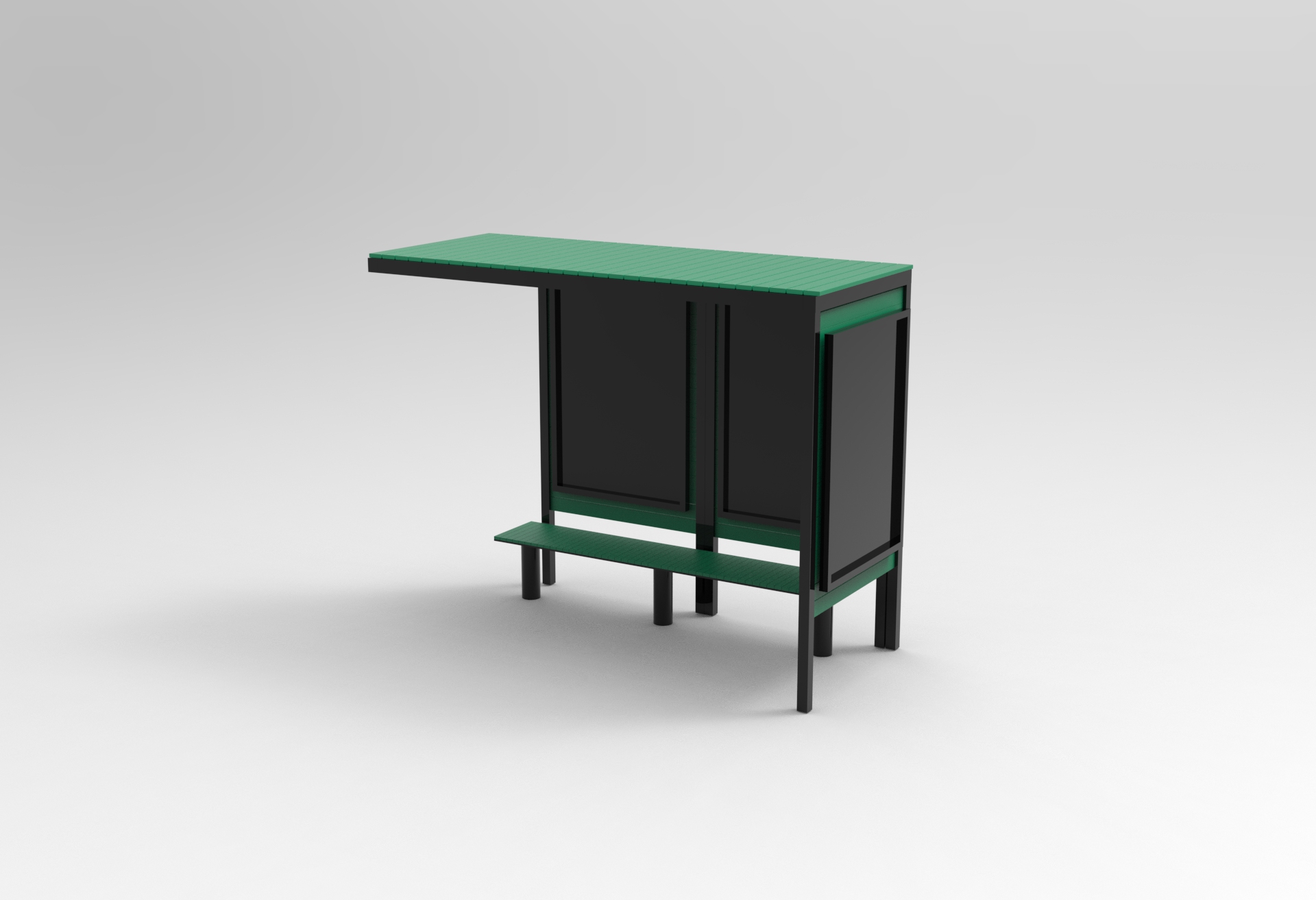 Bus Shelter in green